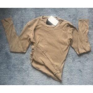 Assembly New York Sand Thermal Knit Twisted Long‎ Sleeve Tee - Size Small